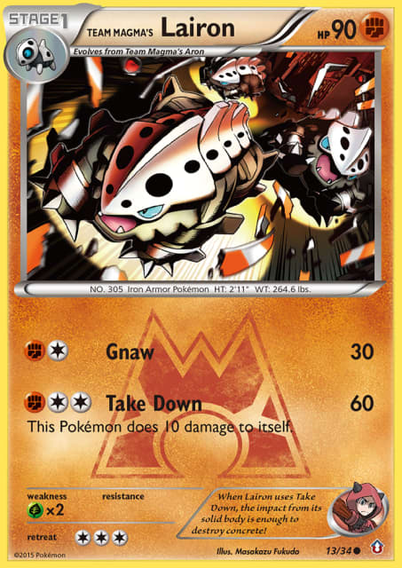 Team Magma's Lairon (Reverse Holofoil) (13) — Double Crisis