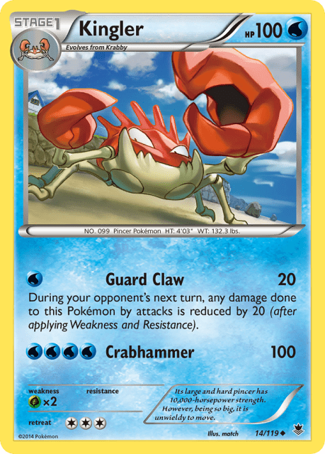 Kingler (Reverse Holofoil) (14) — Phantom Forces