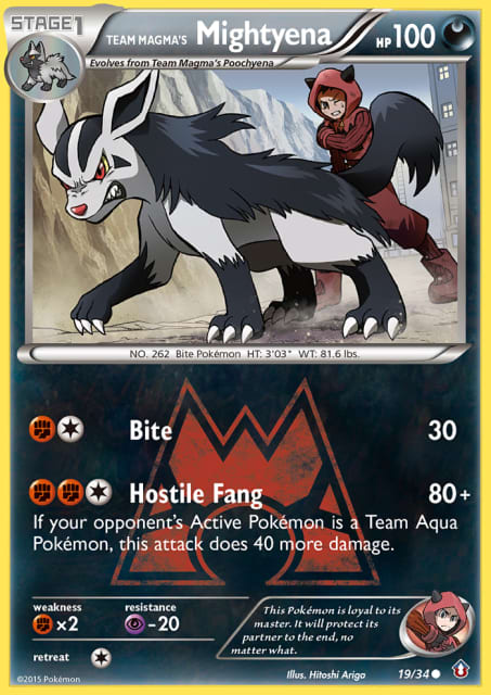 Team Magma's Mightyena (Reverse Holofoil) (19) — Double Crisis