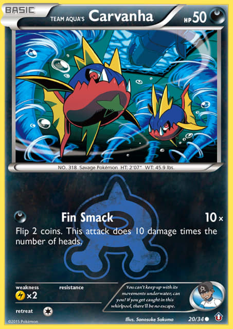 Team Aqua's Carvanha (Reverse Holofoil) (20) — Double Crisis