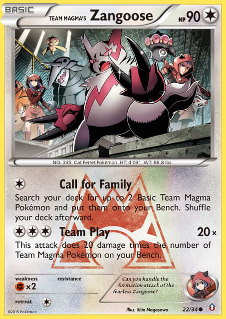 Team Magma's Zangoose (Reverse Holofoil) (22) — Double Crisis
