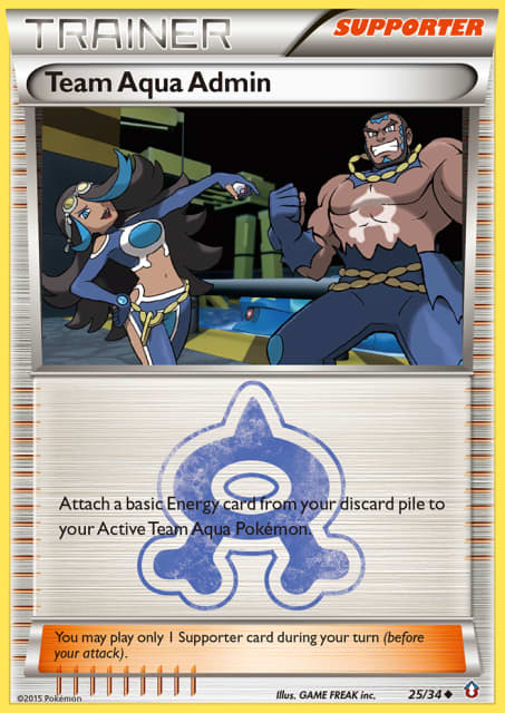 Team Aqua Admin (Reverse Holofoil) (25) — Double Crisis