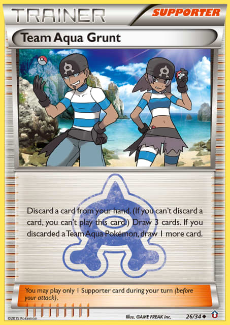 Team Aqua Grunt (Reverse Holofoil) (26) — Double Crisis