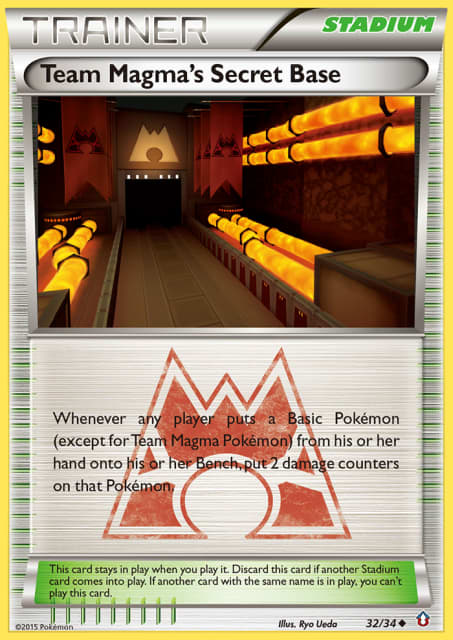 Team Magma's Secret Base (Reverse Holofoil) (32) — Double Crisis