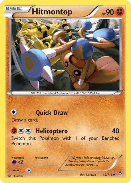 Hitmontop (Reverse Holofoil) (49) — Furious Fists