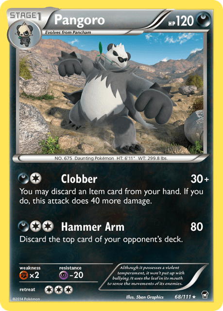 Pangoro (Reverse Holofoil) (68) — Furious Fists