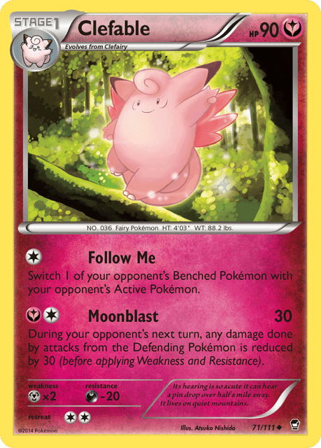 Clefable (Reverse Holofoil) (71) — Furious Fists