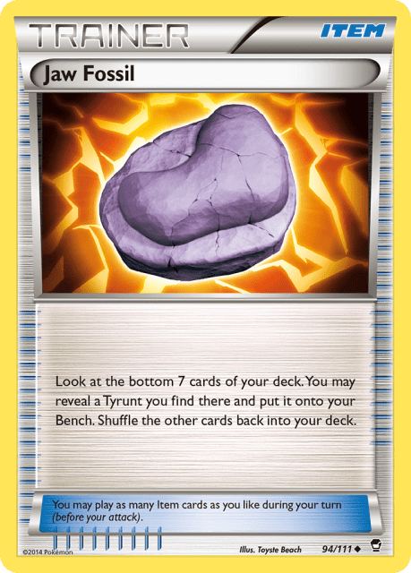 Jaw Fossil (Reverse Holofoil) (94) — Furious Fists