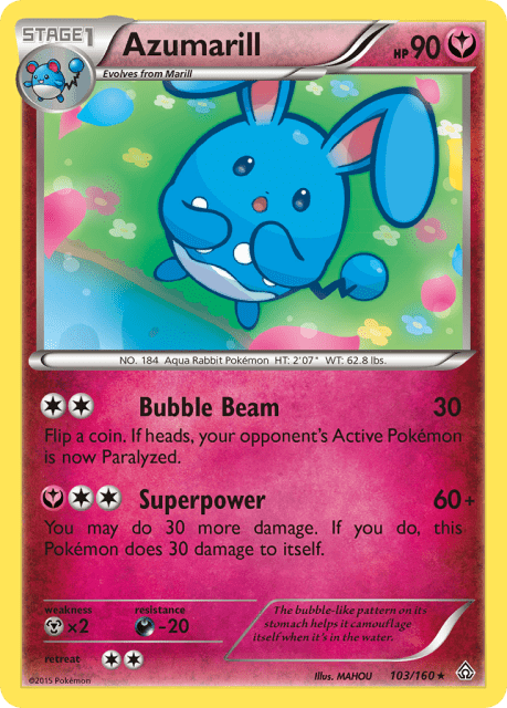 Azumarill (Reverse Holofoil) (103) — Primal Clash