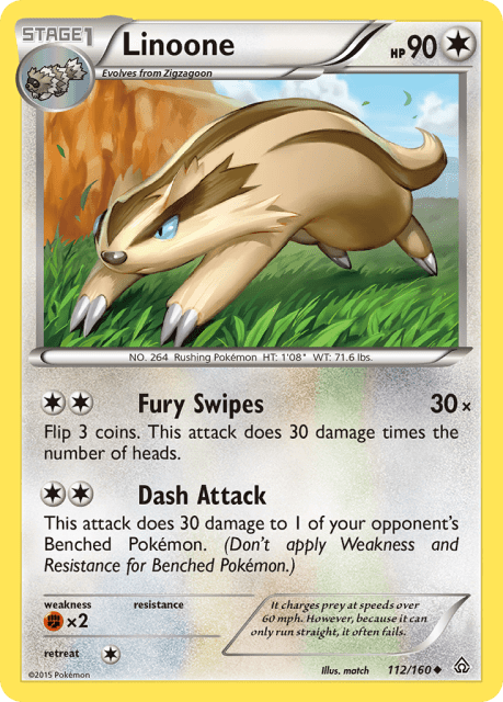 Linoone (Reverse Holofoil) (112) — Primal Clash