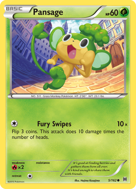 Pansage (Reverse Holofoil) (5) — BREAKthrough