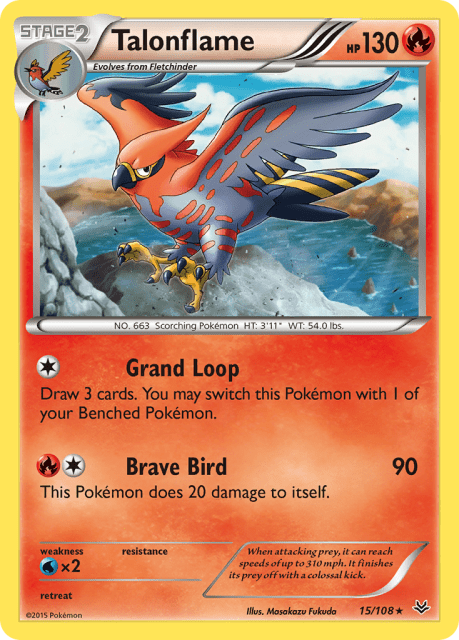 Talonflame (Reverse Holofoil) (15) — Roaring Skies