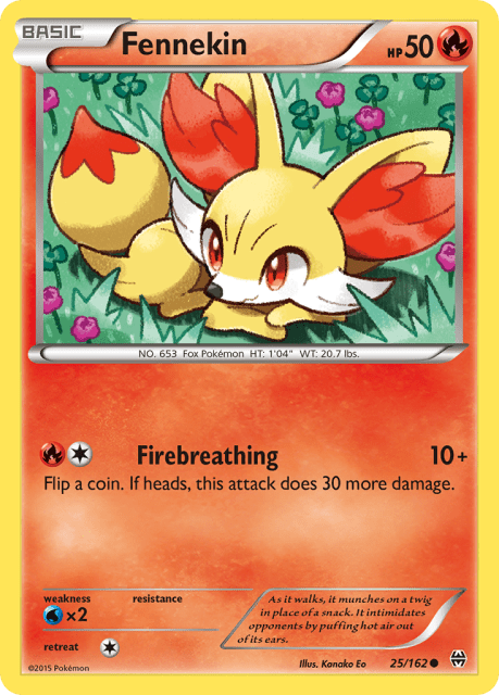 Fennekin (Reverse Holofoil) (25) — BREAKthrough