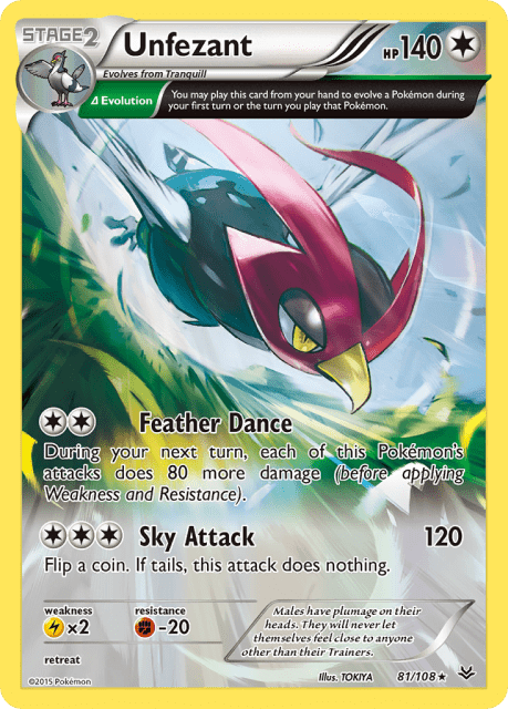 Unfezant (Reverse Holofoil) (81) — Roaring Skies