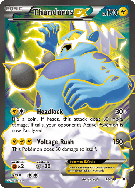 Thundurus-EX (Holofoil) (98) — Roaring Skies