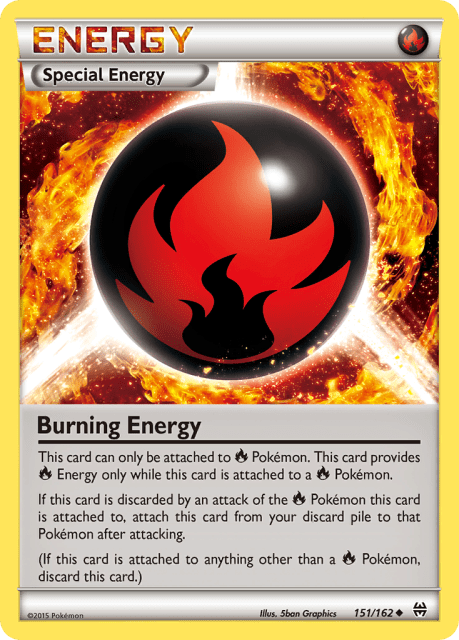 Burning Energy (Reverse Holofoil) (151) — BREAKthrough
