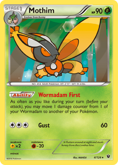 Mothim (Reverse Holofoil) (4) — Fates Collide