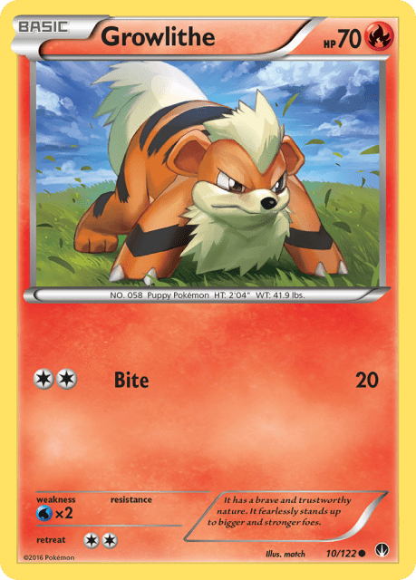 Growlithe (Reverse Holofoil) (10) — BREAKpoint