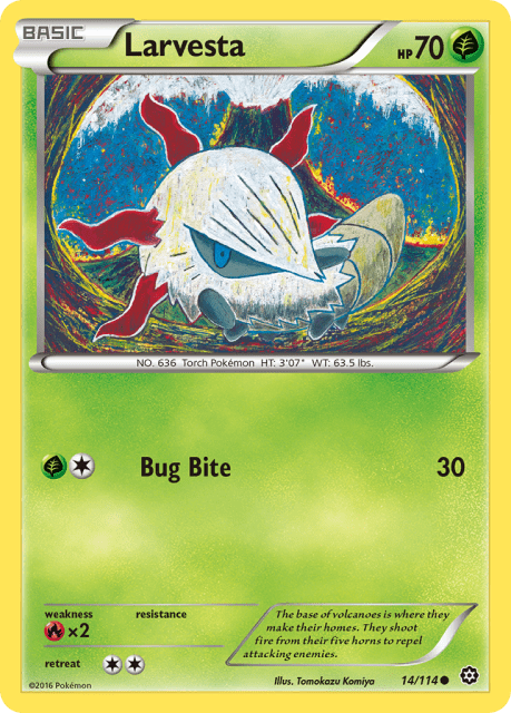 Larvesta (Reverse Holofoil) (14) — Steam Siege