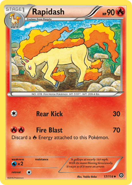 Rapidash (Reverse Holofoil) (17) — Steam Siege