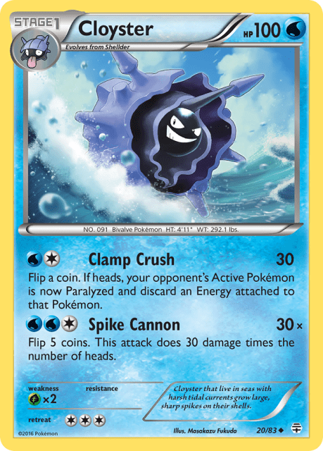 Cloyster (Reverse Holofoil) (20) — Generations