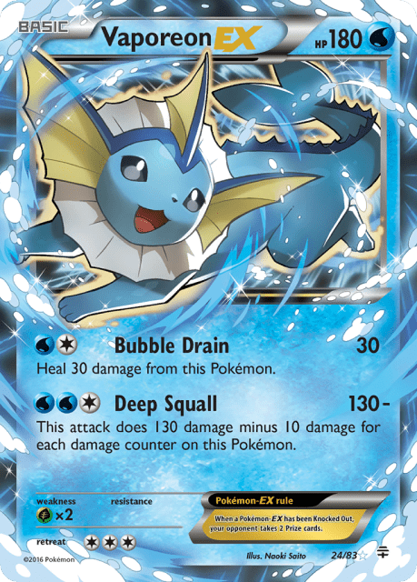 Vaporeon-EX (Holofoil) (24) — Generations