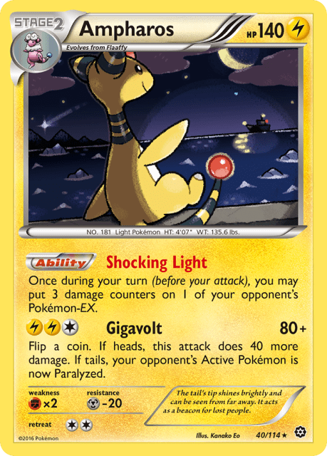 Ampharos (Holofoil) (40) — Steam Siege