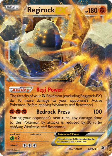 Regirock-EX (Holofoil) (43) — Fates Collide