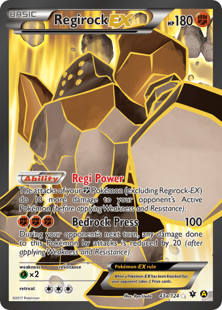 Regirock-EX (Holofoil) (43a) — Fates Collide