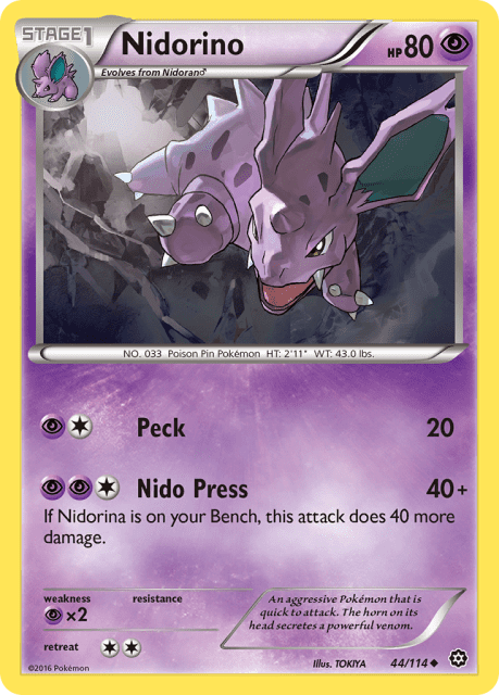 Nidorino (Reverse Holofoil) (44) — Steam Siege