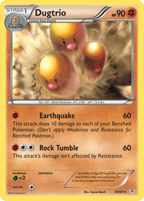 Dugtrio (Reverse Holofoil) (39) — Generations