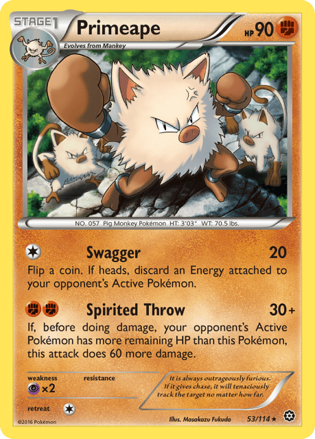 Primeape (Reverse Holofoil) (53) — Steam Siege