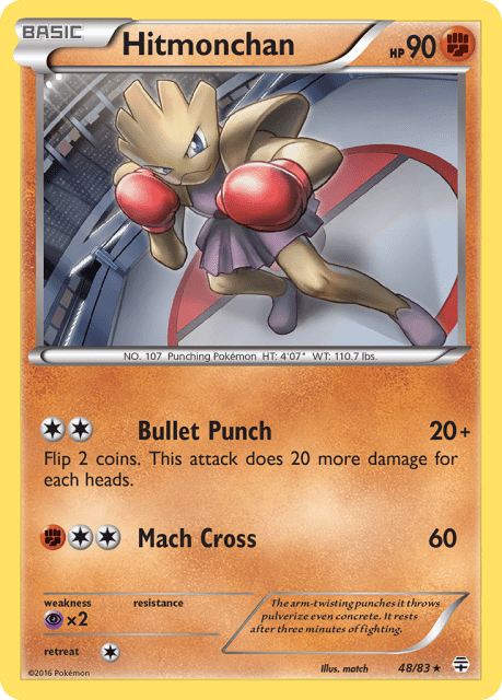 Hitmonchan (Reverse Holofoil) (48) — Generations