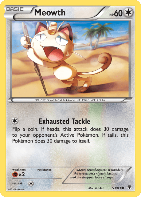 Meowth (Reverse Holofoil) (53) — Generations