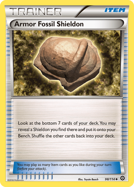 Armor Fossil Shieldon (Reverse Holofoil) (98) — Steam Siege
