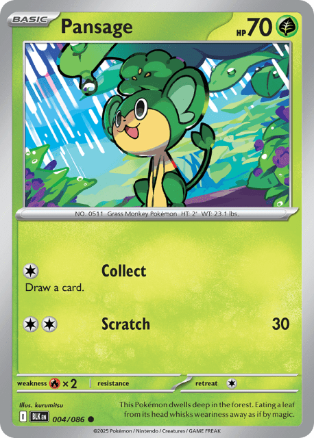 Pansage (Poke Ball Reverse Holofoil) (4) — Black Bolt