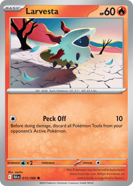 Larvesta (Reverse Holofoil) (15) — Black Bolt