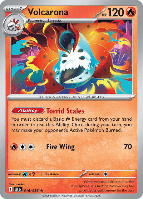 Volcarona (Holofoil) (16) — Black Bolt