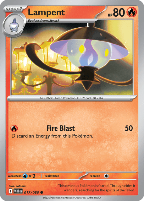 Lampent (Master Ball Reverse Holofoil) (17) — White Flare