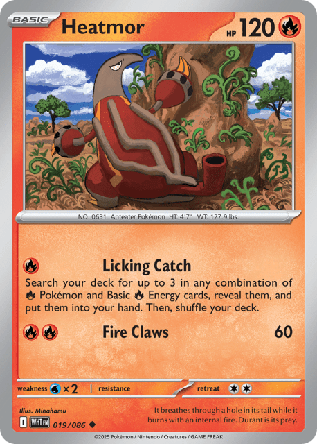 Heatmor (Poke Ball Reverse Holofoil) (19) — White Flare