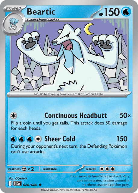 Beartic (Poke Ball Reverse Holofoil) (26) — Black Bolt