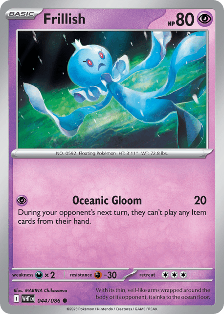 Frillish (Reverse Holofoil) (44) — White Flare