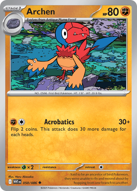 Archen (Poke Ball Reverse Holofoil) (50) — White Flare