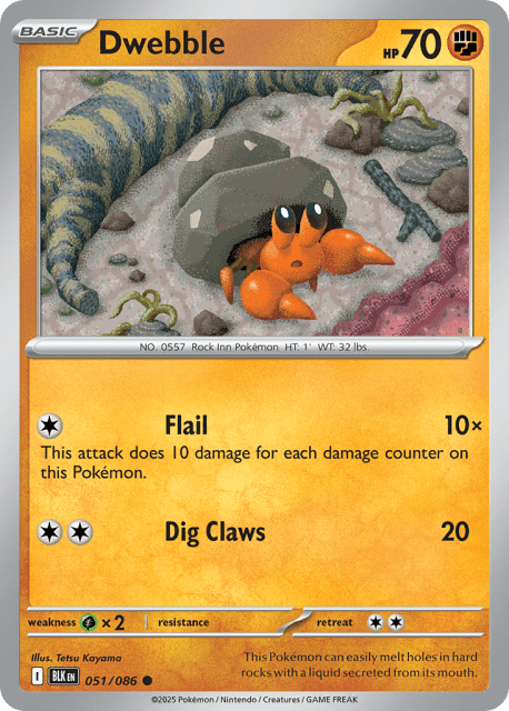 Dwebble (Poke Ball Reverse Holofoil) (51) — Black Bolt