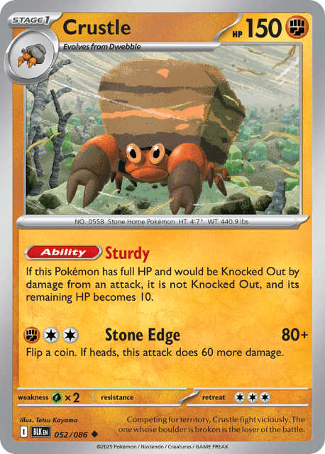 Crustle (Poke Ball Reverse Holofoil) (52) — Black Bolt