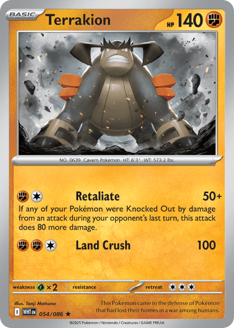 Terrakion (Holofoil) (54) — White Flare