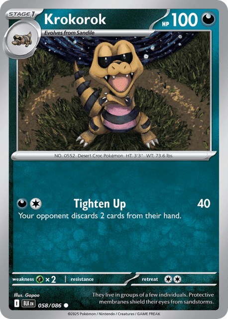 Krokorok (Reverse Holofoil) (58) — Black Bolt