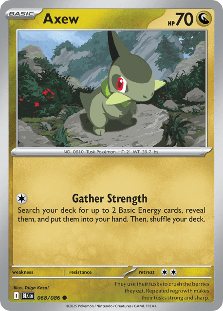 Axew (Poke Ball Reverse Holofoil) (68) — Black Bolt