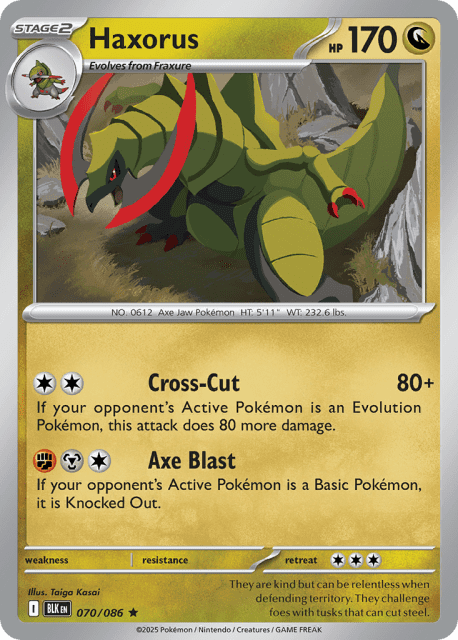 Haxorus (Reverse Holofoil) (70) — Black Bolt