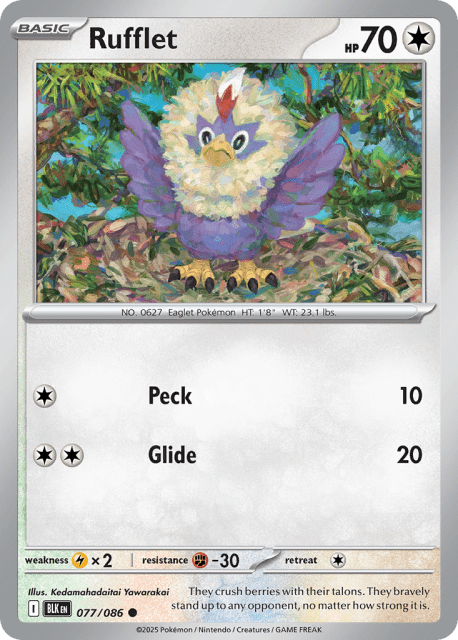 Rufflet (Master Ball Reverse Holofoil) (77) — Black Bolt